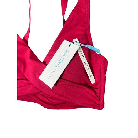 Sea Level Australia Swim Cross Front Multifit Bra Top Size 4 - Picture 8 of 8